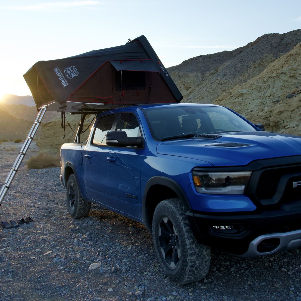 Truck with rooftop tent